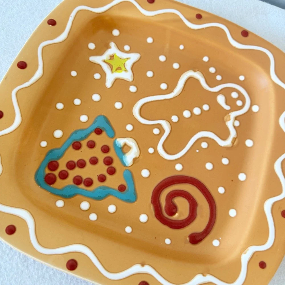 Ciao Italia Bellini Gingerbread Plate‎ Christmas Ceramic Italy Holiday Dish